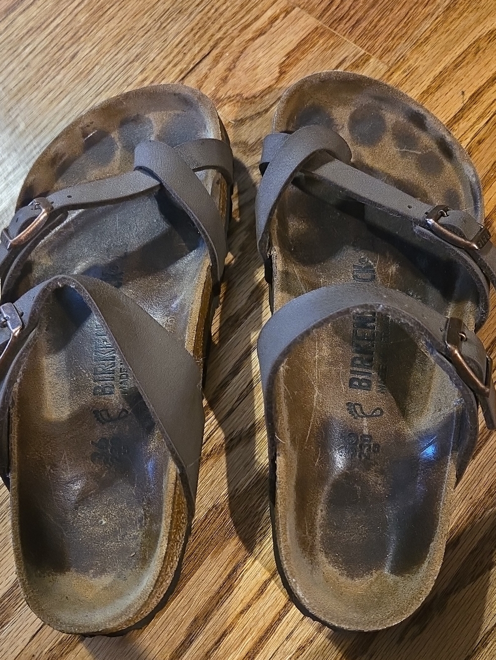 Birkenstock Women's Dark Brown Crossover Leather Sandals